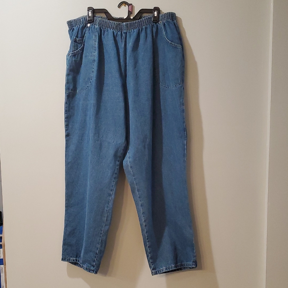 NWT Womens 24W Cabin Creek Stonewash Elastic Waist Jeans